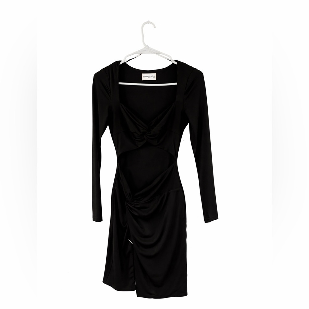 Oh Polly Black Long Sleeve Mini Dress